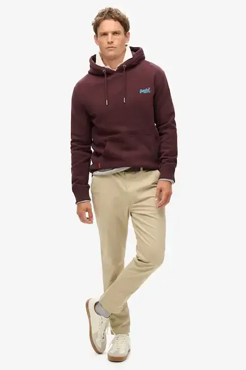 \picture of the product Superdry Burgundy Rich Deep Essential Logo Hoodie