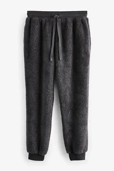 Slate Grey Fleece Borg Cuffed Joggers At Priimo