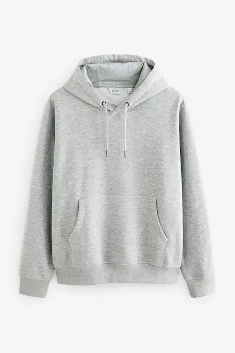 Grey Regular Fit Rich Jersey Fabric Hoodie At Priimo