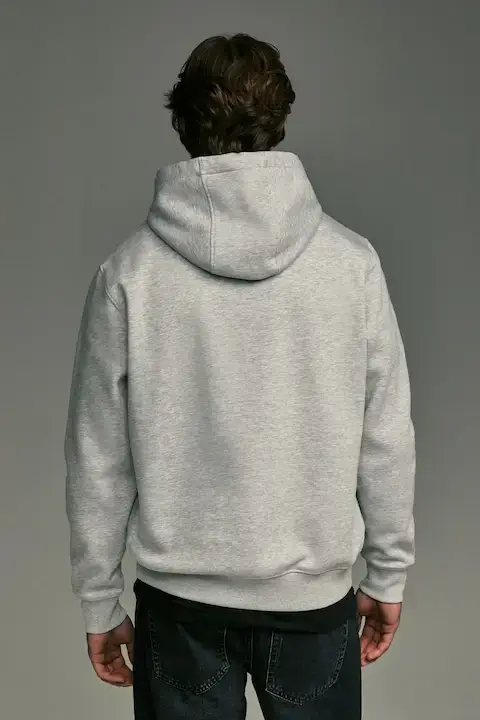 \picture of the product Grey Regular Fit Rich Jersey Fabric Hoodie