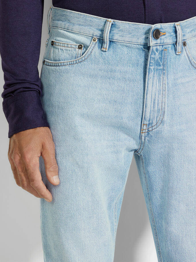\picture of the product Jean Roccia en Coton Bleu Delave