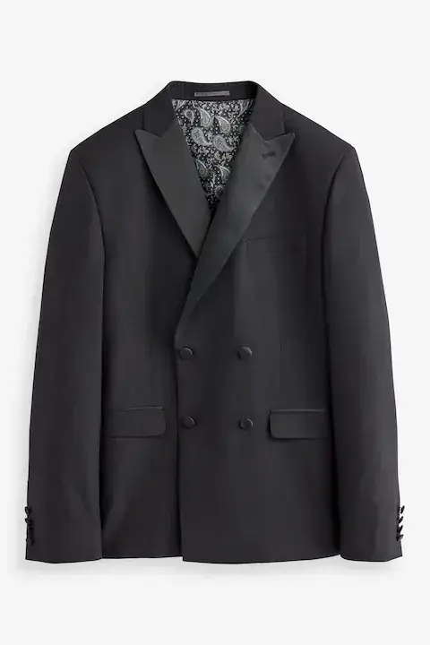 Black Slim Fit Tuxedo Suit Jacket At Priimo