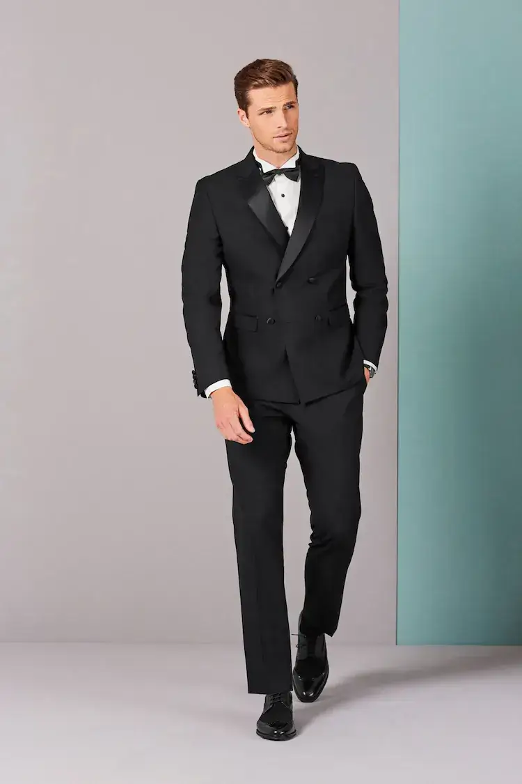 Black Slim Fit Tuxedo Suit Jacket At Priimo